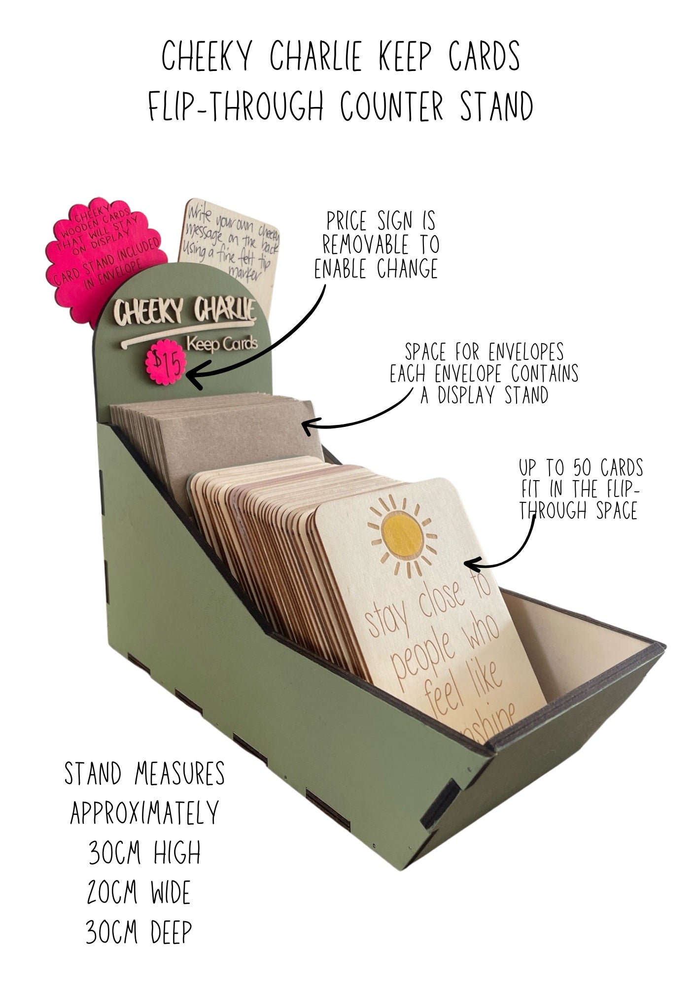 Wholesale POS Card Stands - Cheeky Charlie Keep Cards
