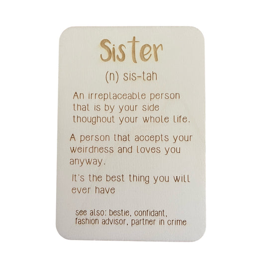 Sister (n) - Cheeky Charlie Keep Cards