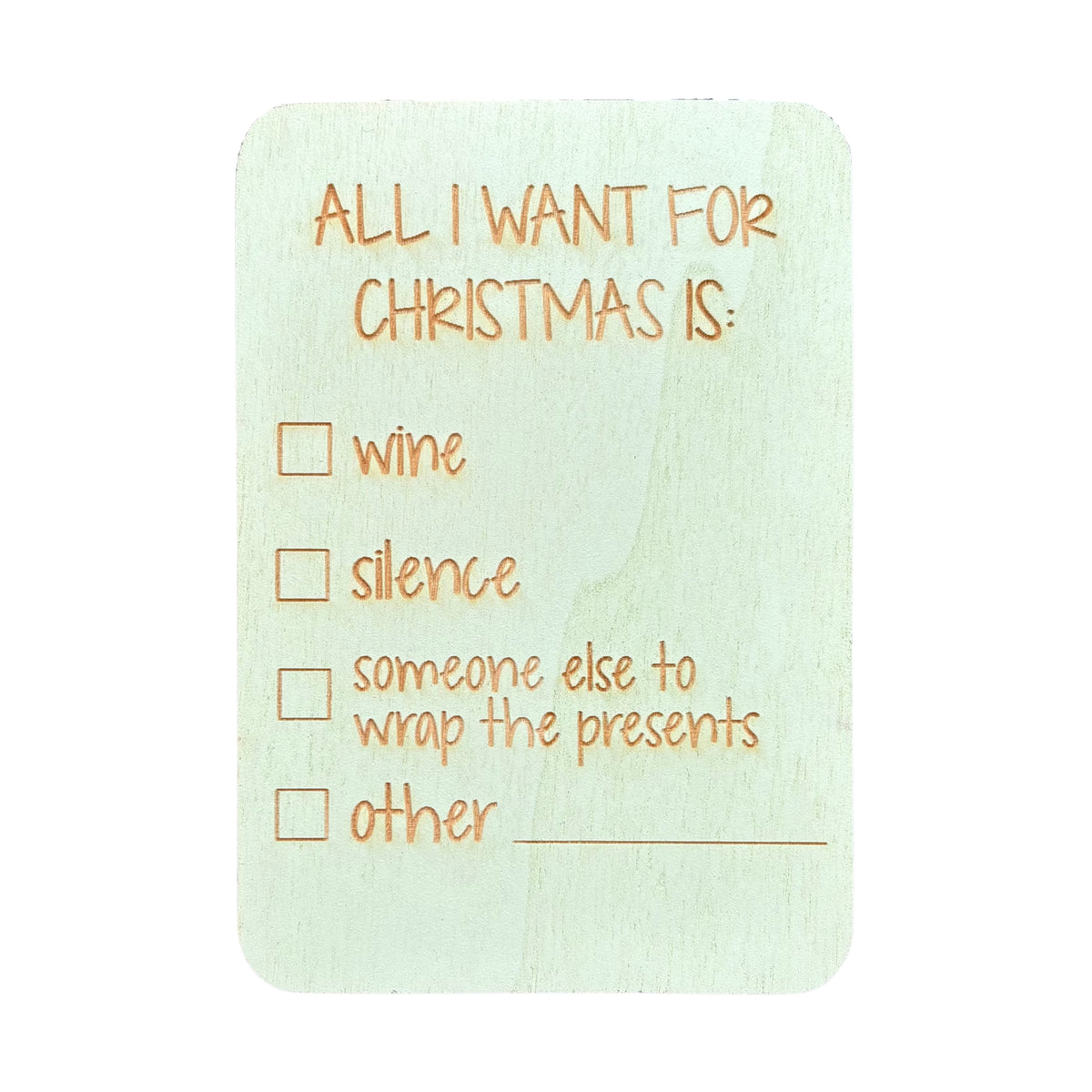 Xmas - All I Want For Christmas Is - Cheeky Charlie Keep Cards