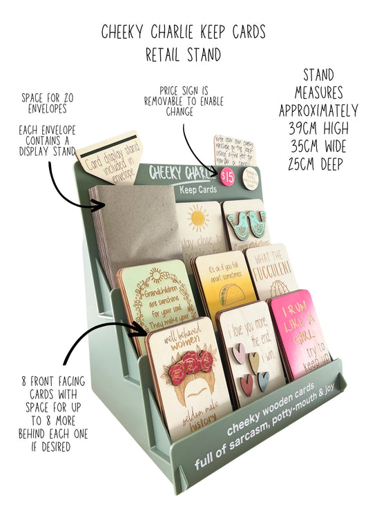 Wholesale POS Card Stands - Cheeky Charlie Keep Cards