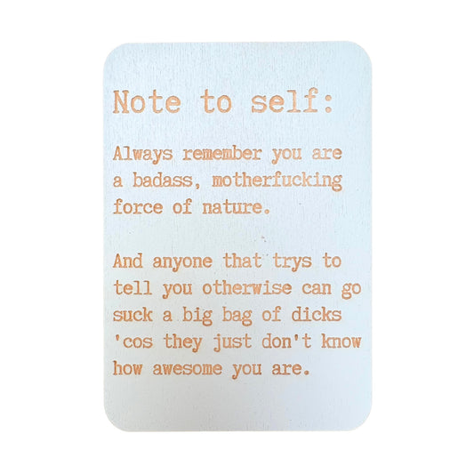 Note To Self: - Cheeky Charlie Keep Cards