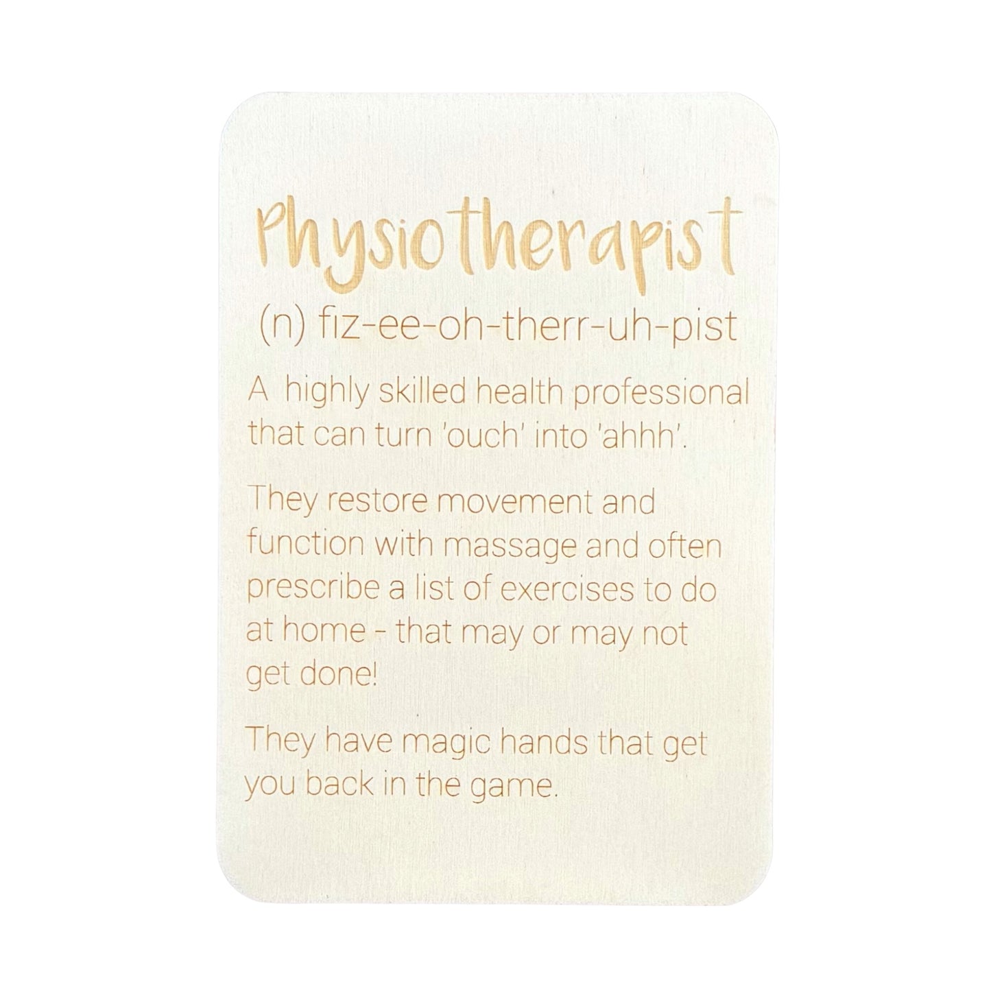 Physiotherapist (n)